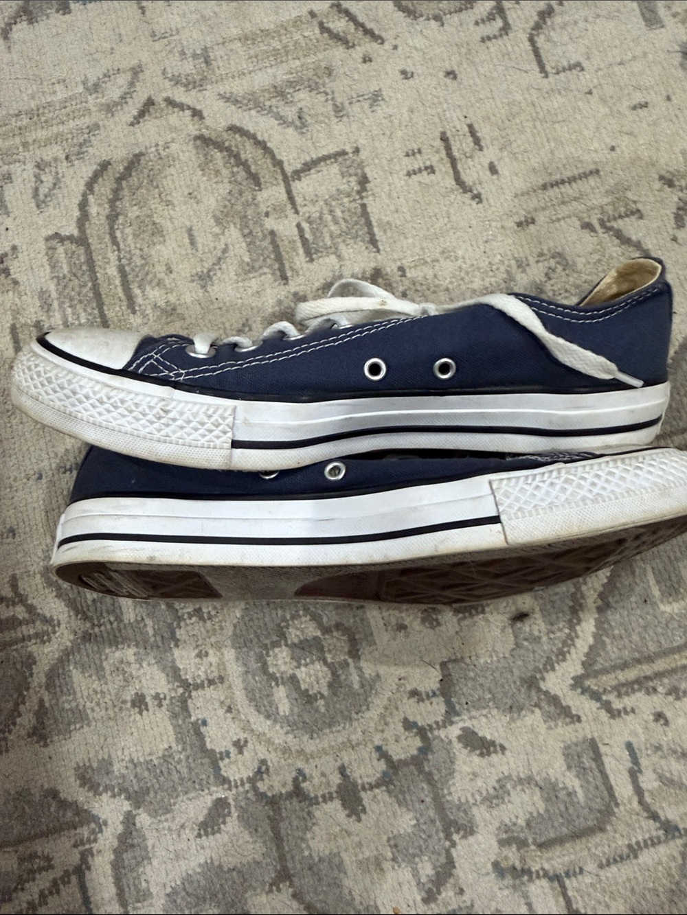 Converse Low-Top Navy Canvas Sneakers with White Laces - Picture 5 of 7